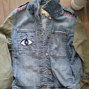 Pilcro and the Letterpress Customized Denim Jacket XS EUC
